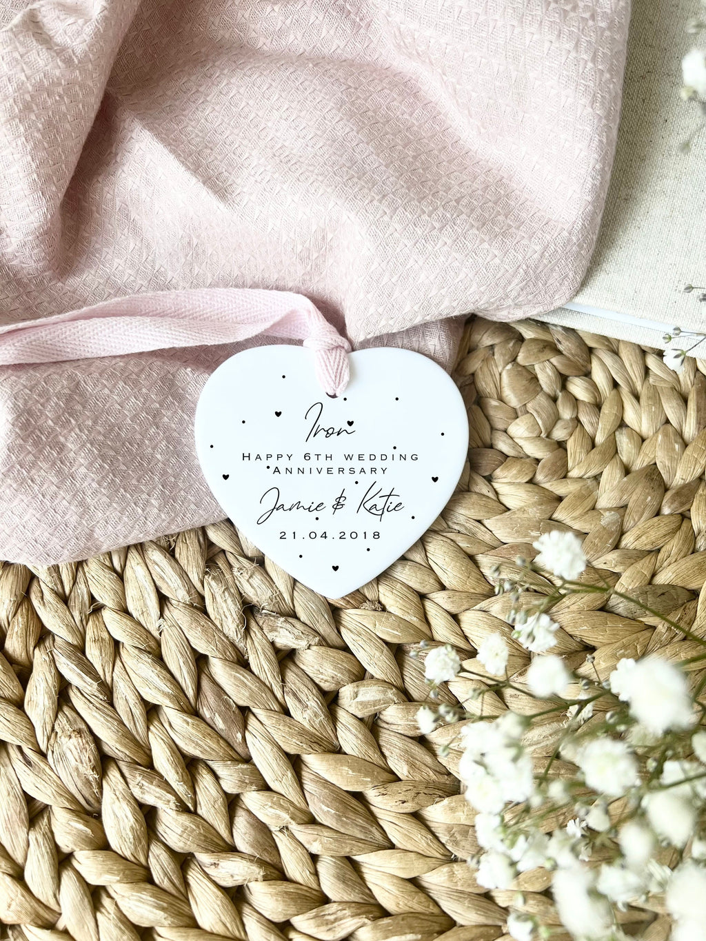 Personalised 6th Anniversary Ornament – Iron Wedding Keepsake