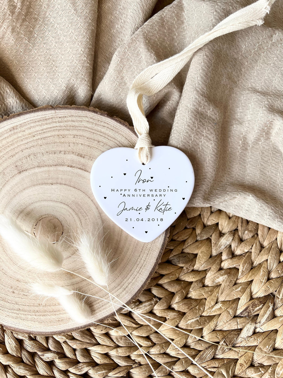 Personalised 6th Anniversary Ornament – Iron Wedding Keepsake