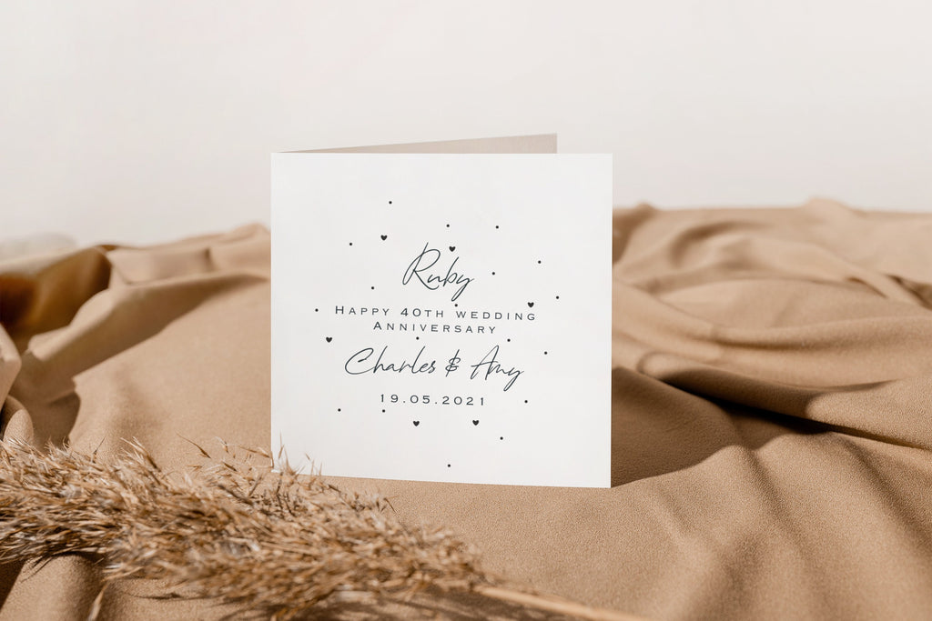 Personalised 40th Anniversary Card – Ruby Wedding Keepsake