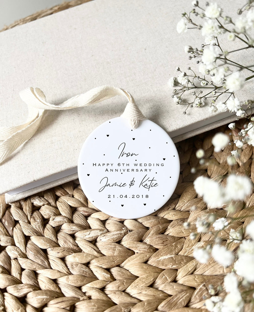 Personalised 6th Anniversary Ornament – Iron Wedding Keepsake