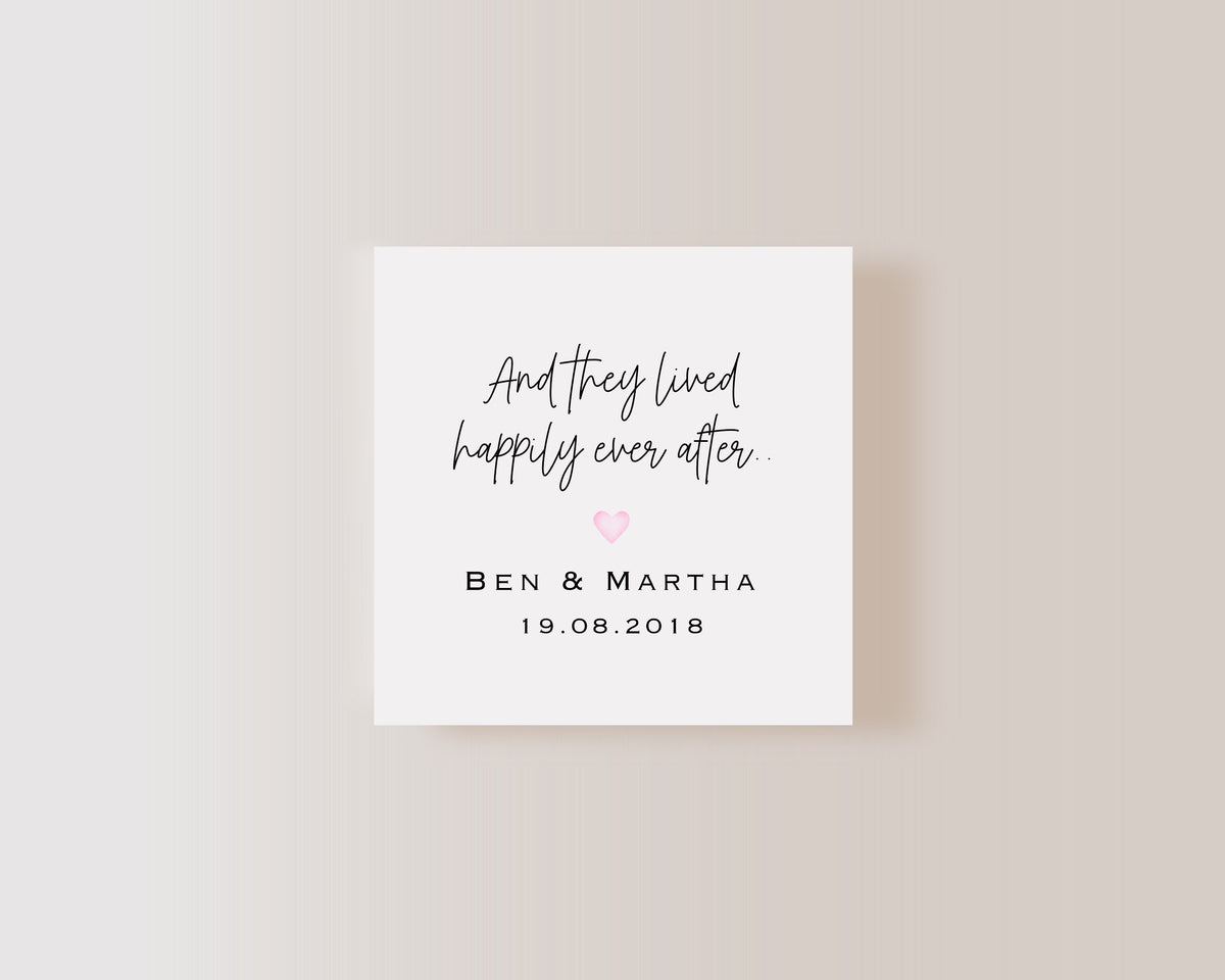 Personalised Wedding Card – 'Happily Ever After'