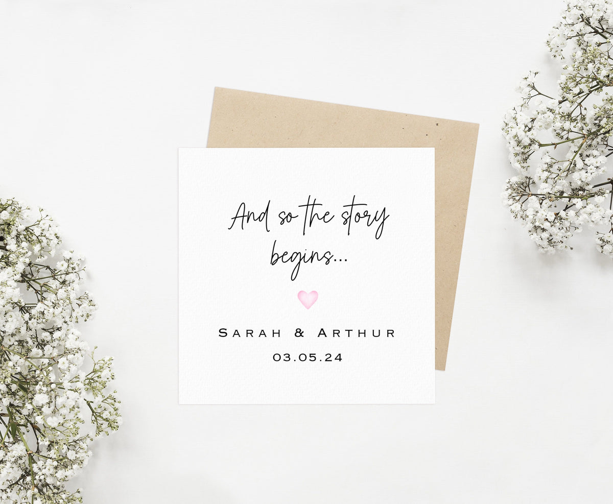 Personalised Wedding Card – 'And So the Story Begins'