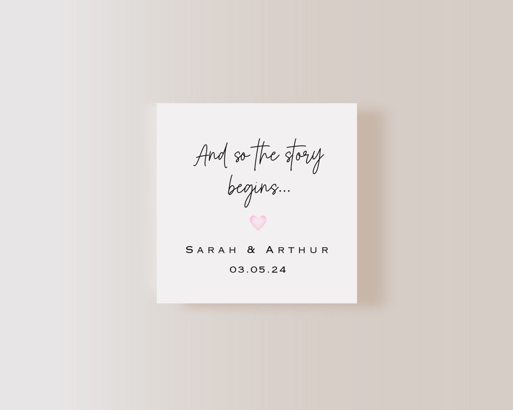 Personalised Wedding Card – 'And So the Story Begins'