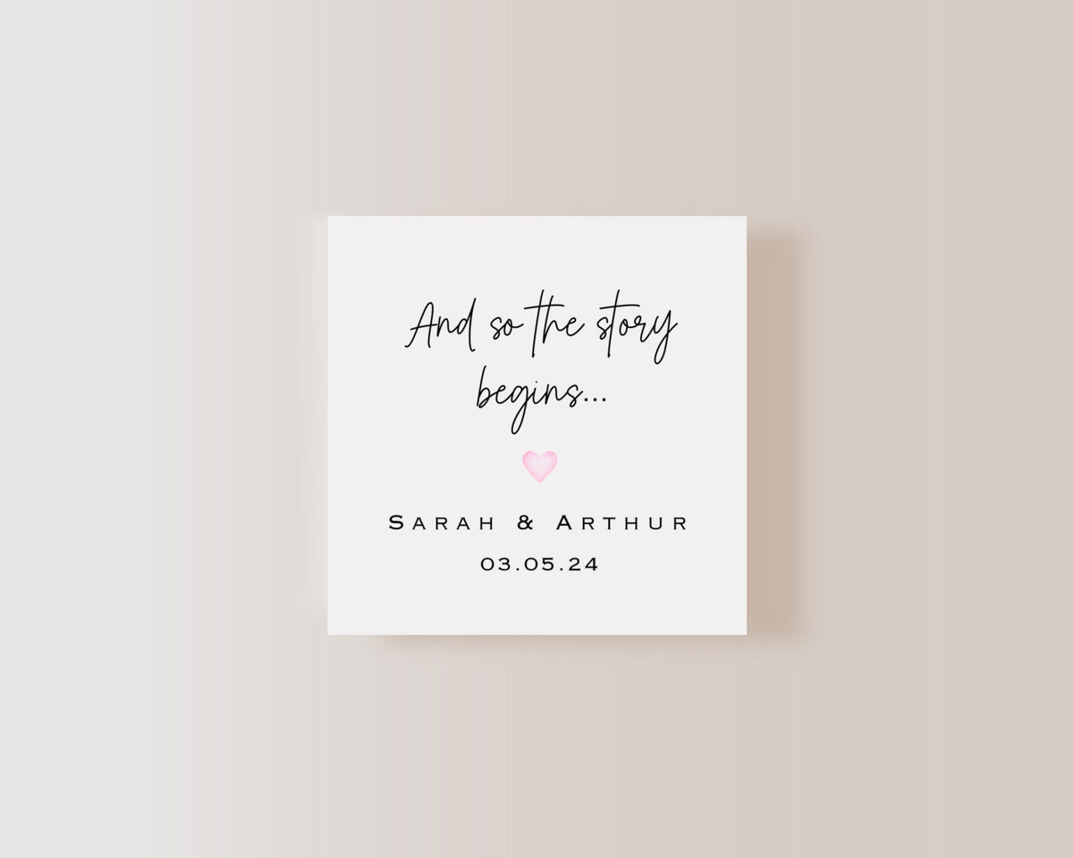 Personalised Wedding Card – 'And So the Story Begins'