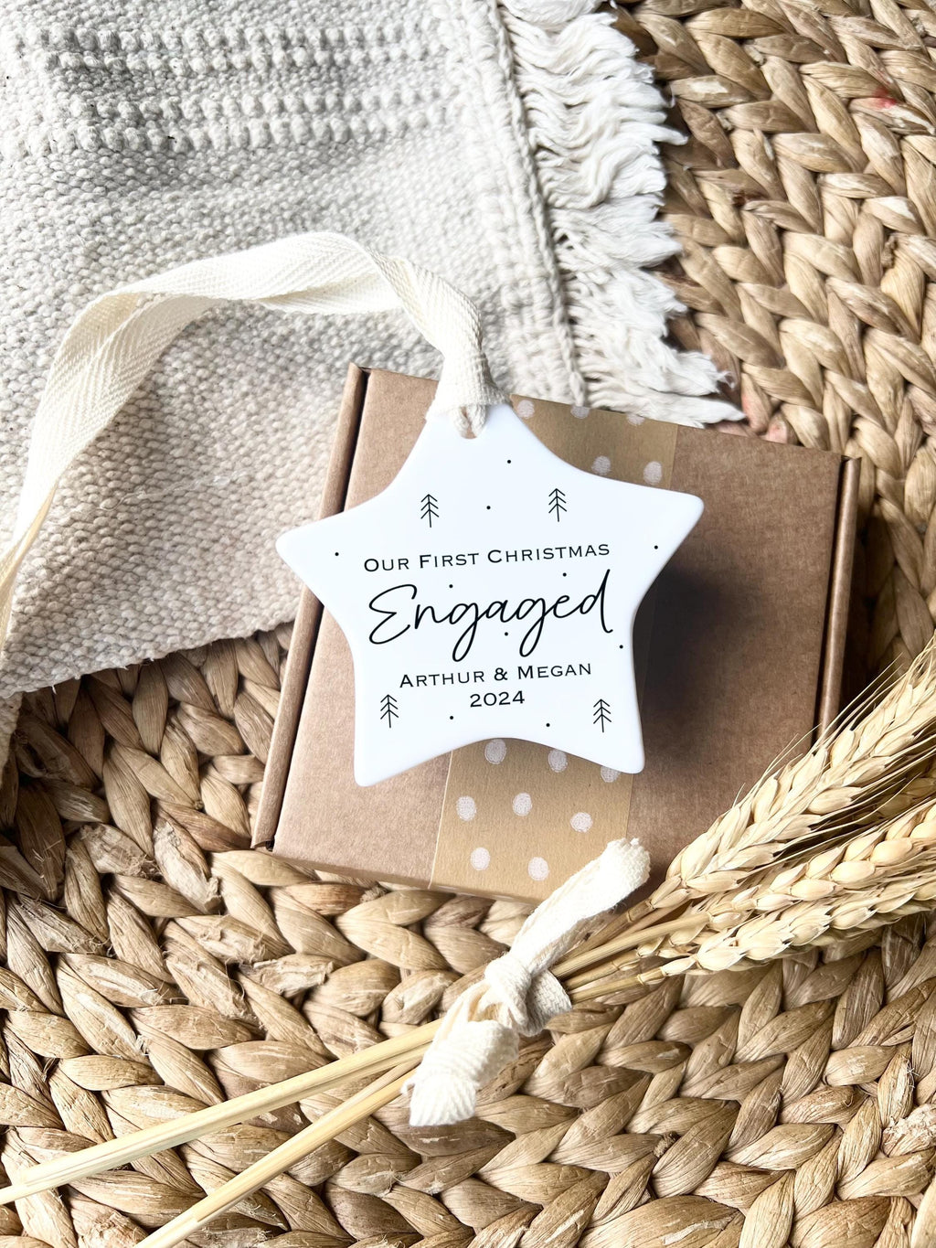 Personalised First Christmas Engaged Ornament