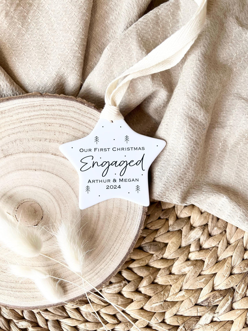 Personalised First Christmas Engaged Ornament
