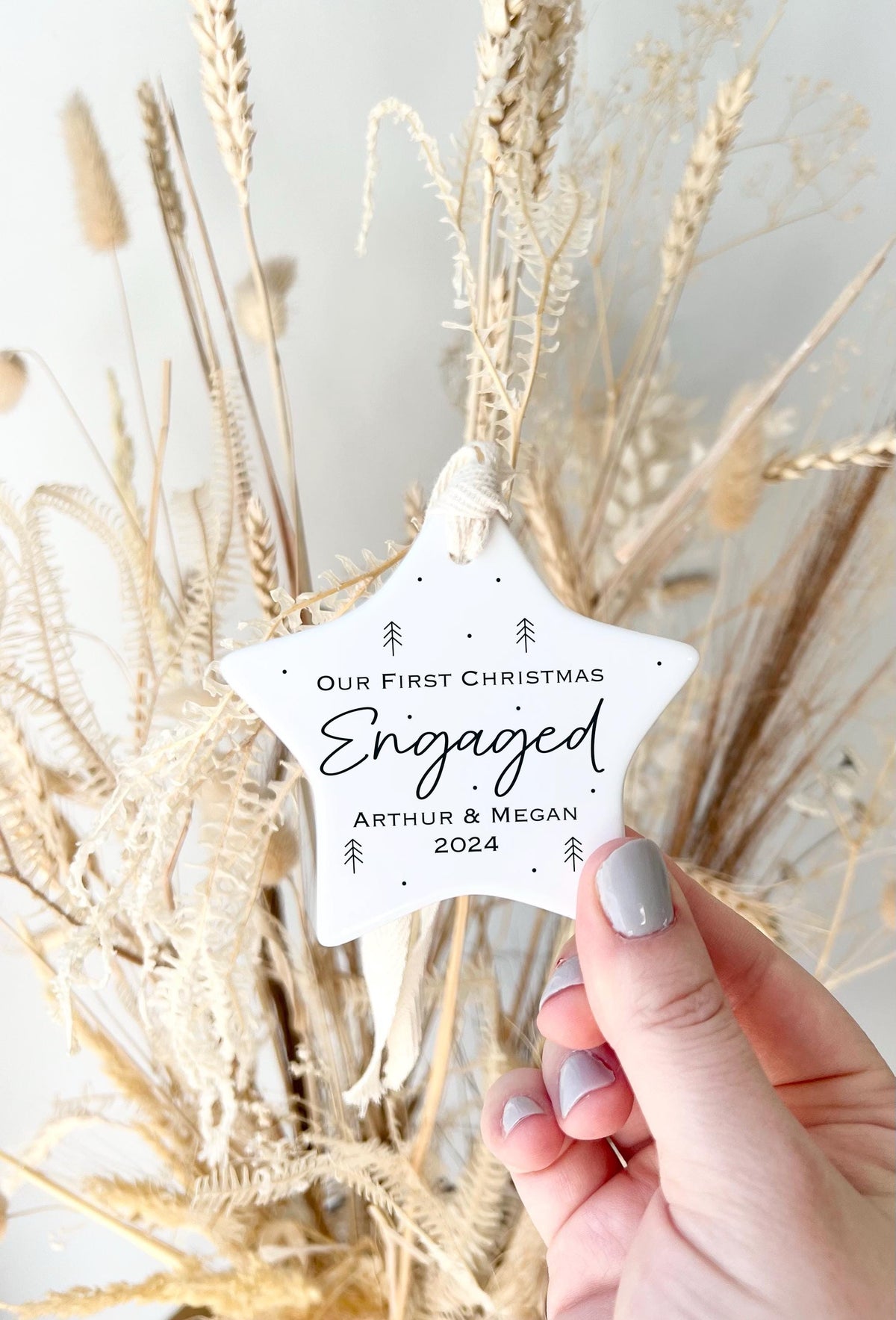 Personalised First Christmas Engaged Ornament