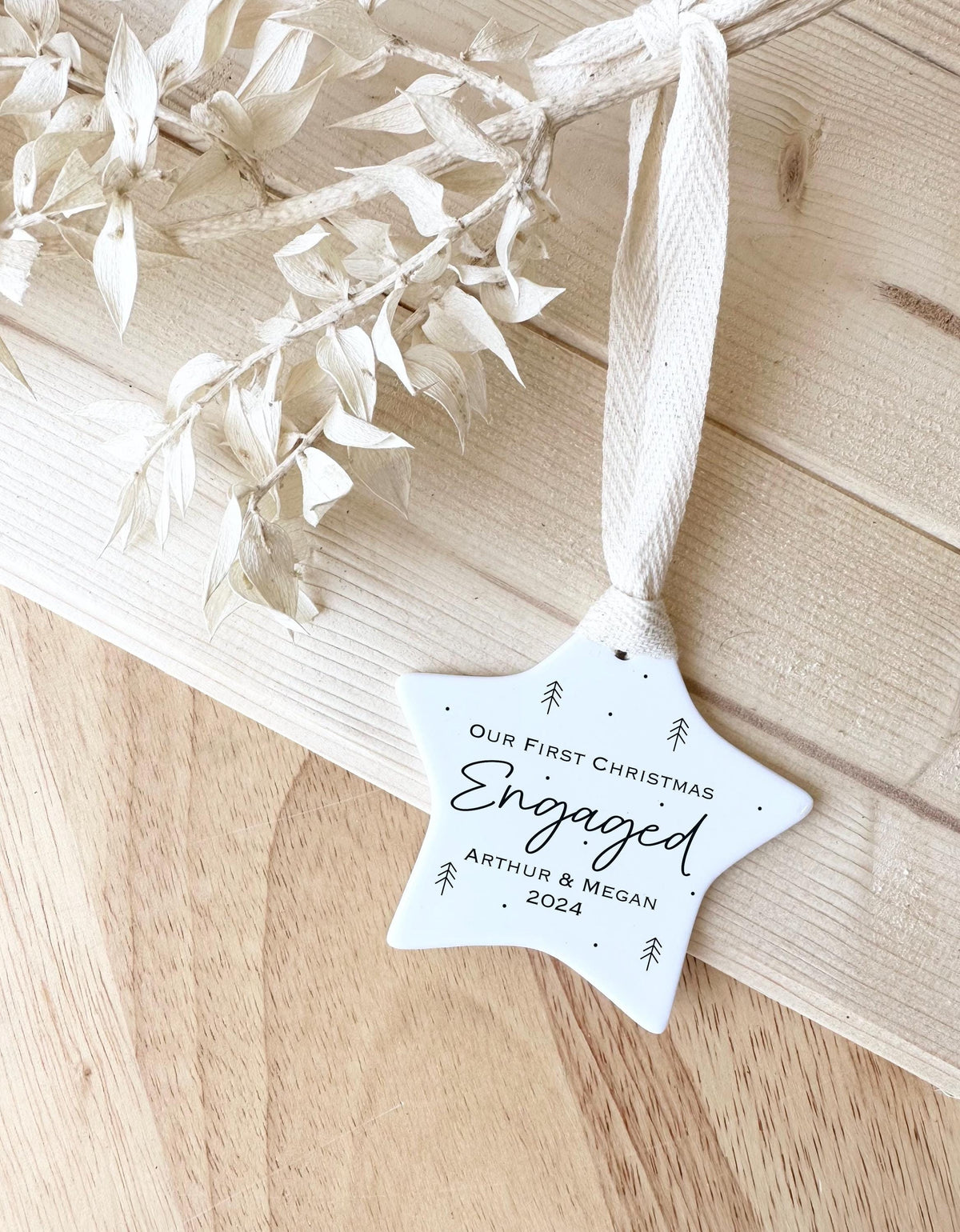 Personalised First Christmas Engaged Ornament