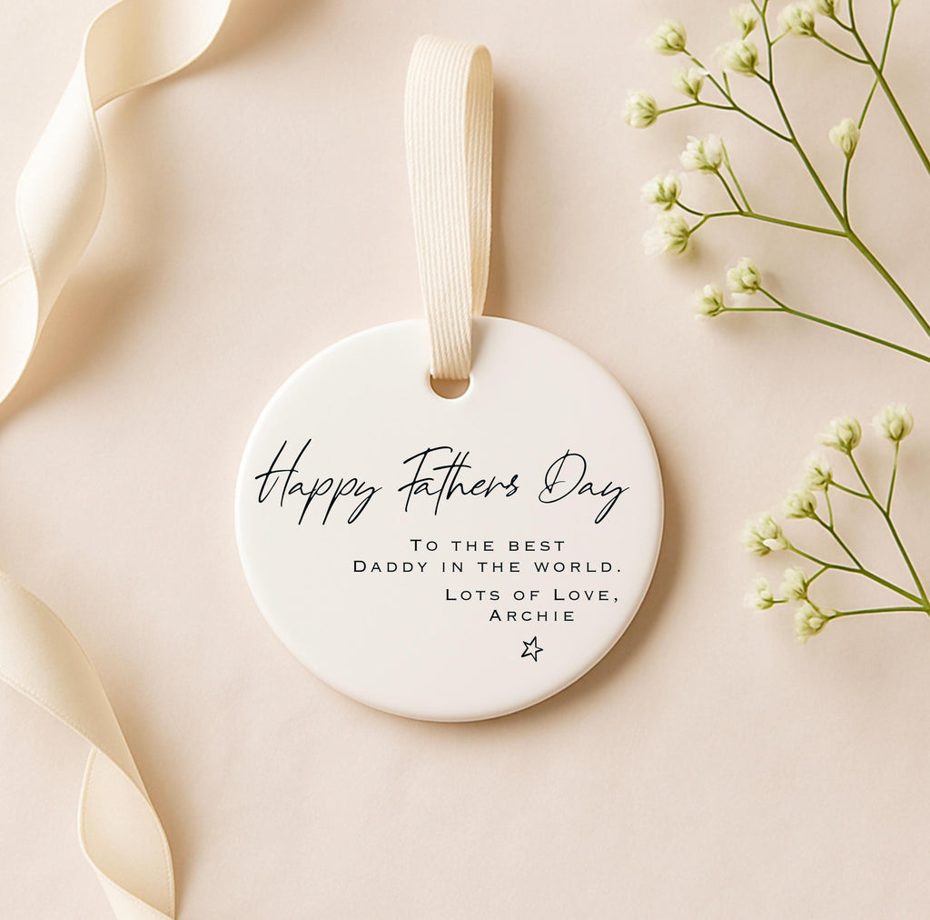 Personalised First Father's Day Ornament – Ceramic Keepsake