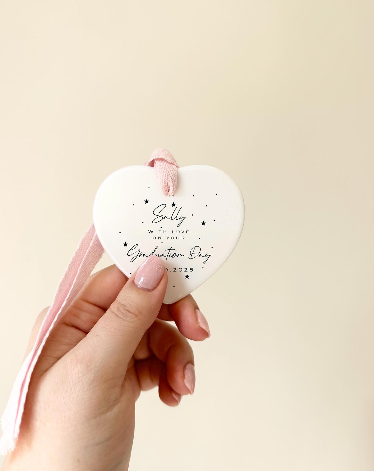 Personalised Graduation Heart Ornament – Ceramic Keepsake