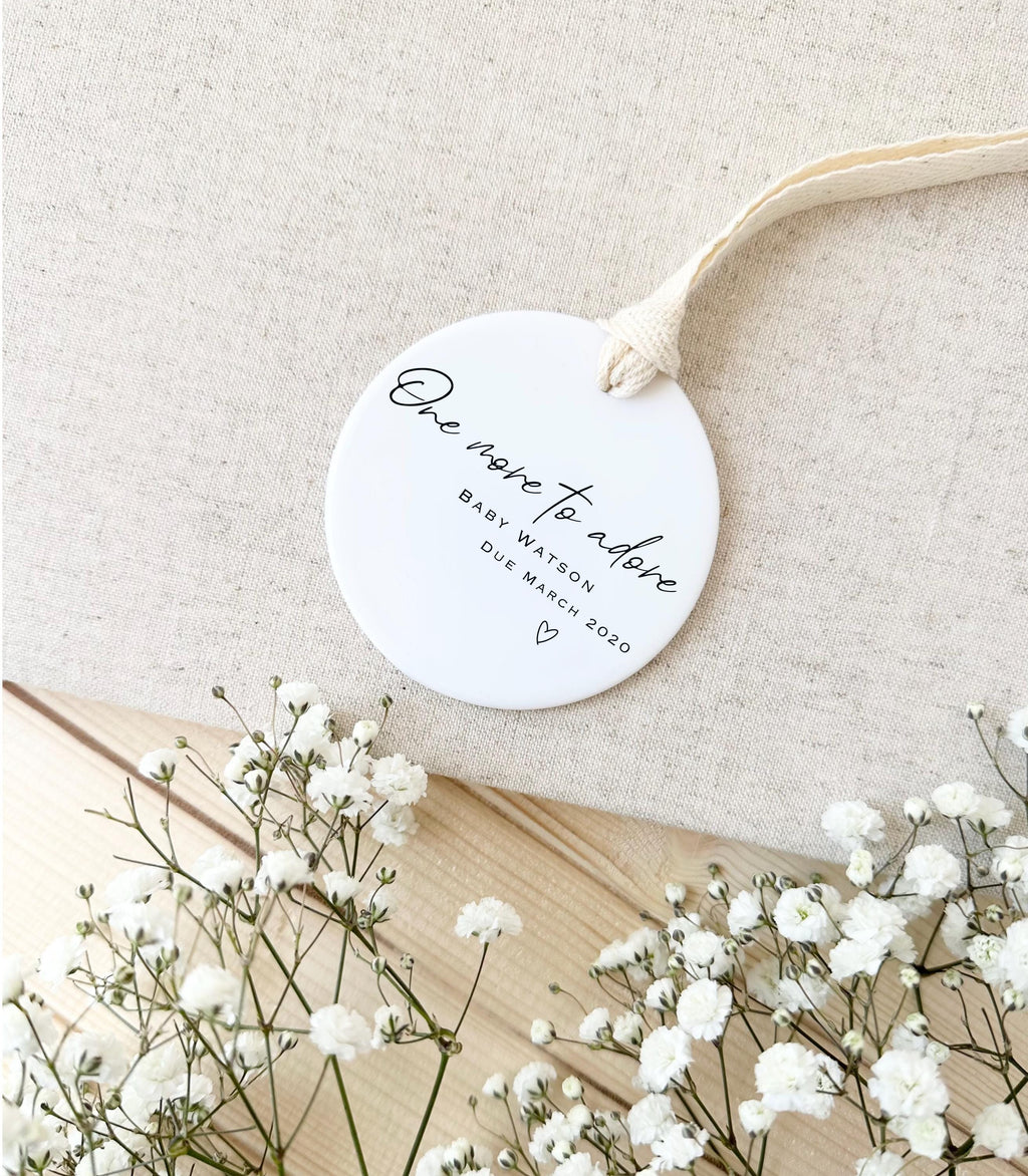 Personalised Baby Announcement Heart Ornament – Ceramic Keepsake