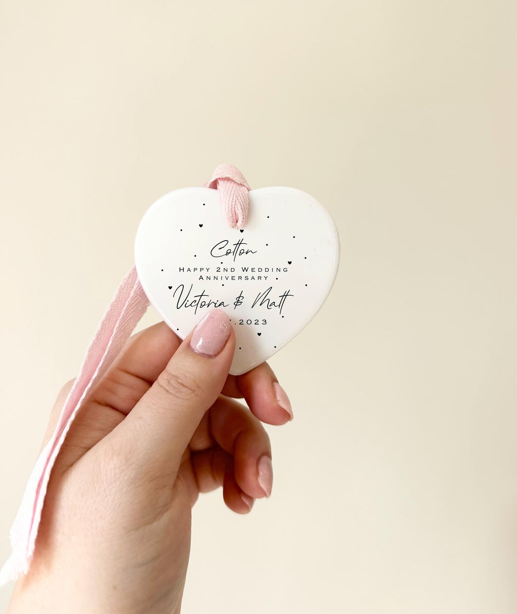 Personalised Anniversary Card & Ceramic Heart Gift Set
