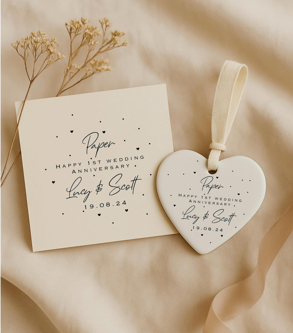 Personalised 1st Anniversary Ornament – Paper Wedding Keepsake