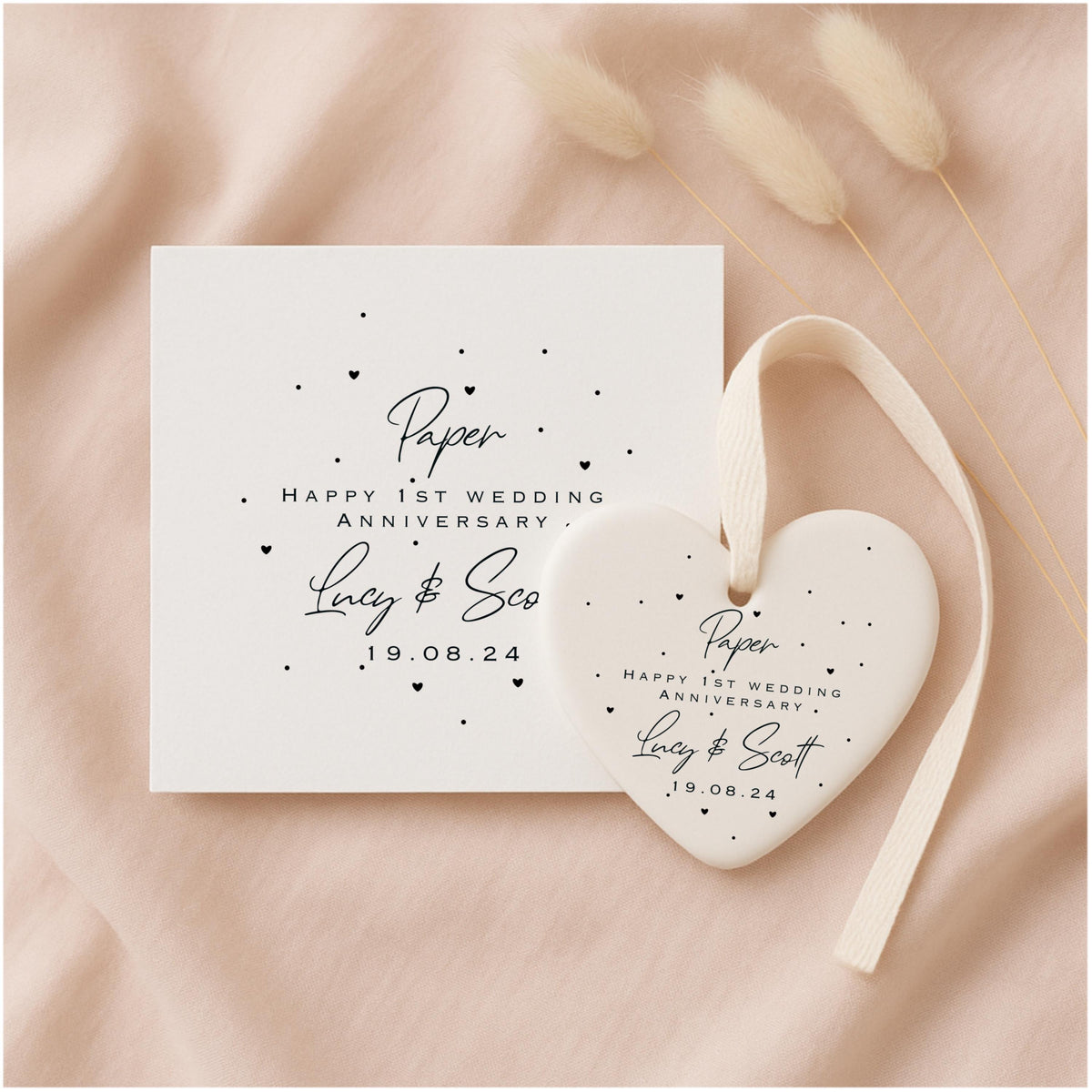 Personalised 1st Anniversary Card – Paper Wedding Keepsake