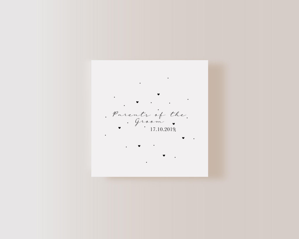 Parents of the Groom Gift Set – Personalised Card & Ceramic Heart Keepsake