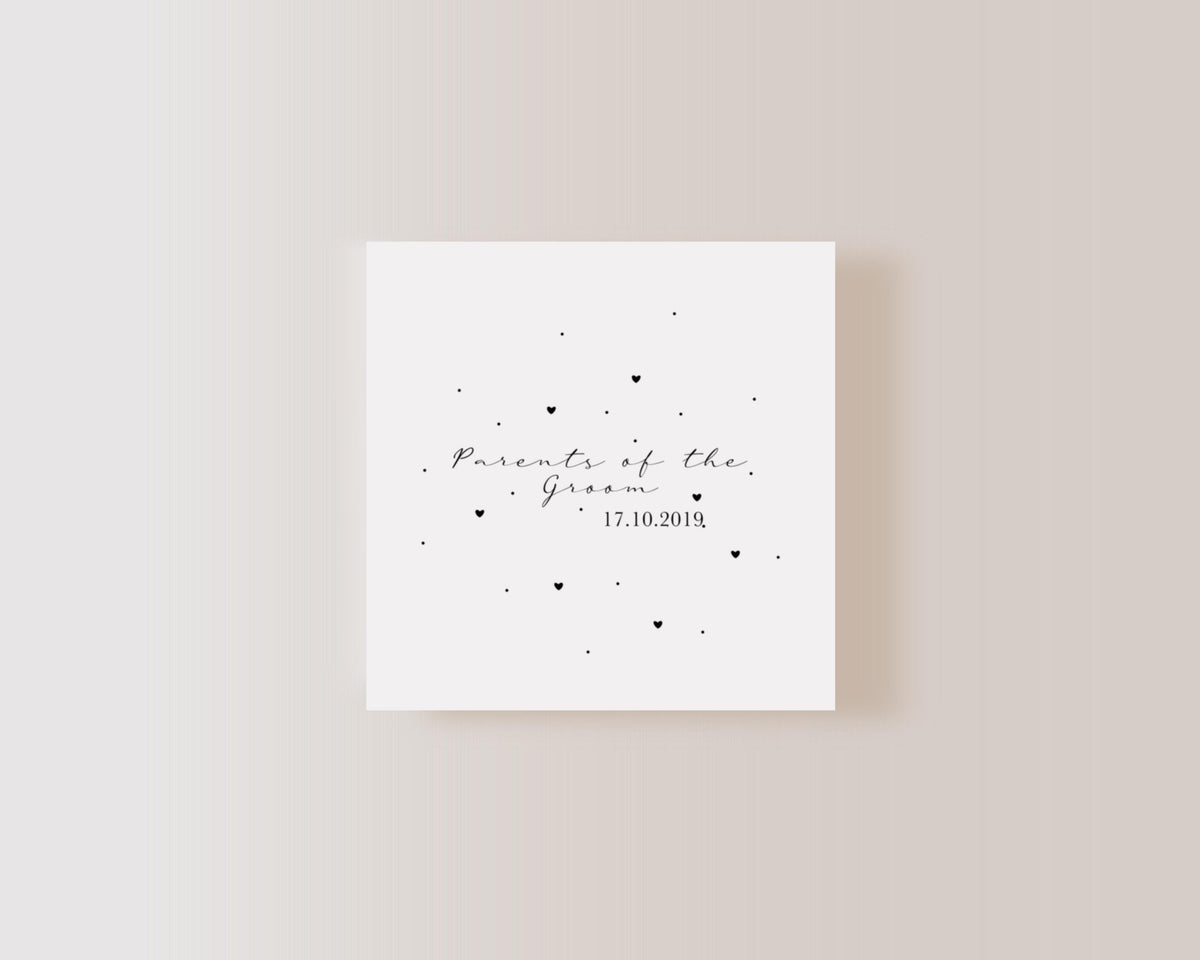 Parents of the Groom Gift Set – Personalised Card & Ceramic Heart Keepsake