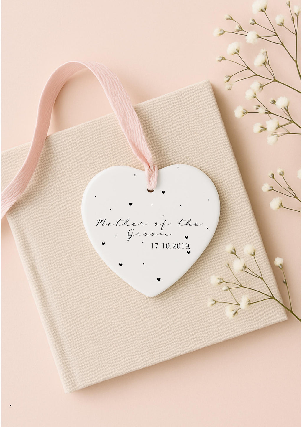 Mother of the Groom Gift Set – Personalised Card & Ceramic Heart Keepsake