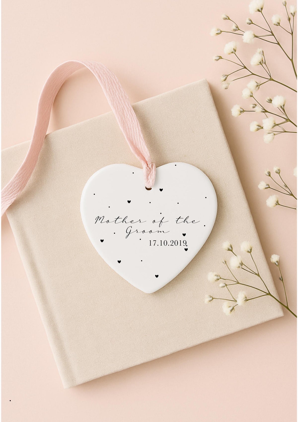 Mother of the Groom Gift Set – Personalised Card & Ceramic Heart Keepsake