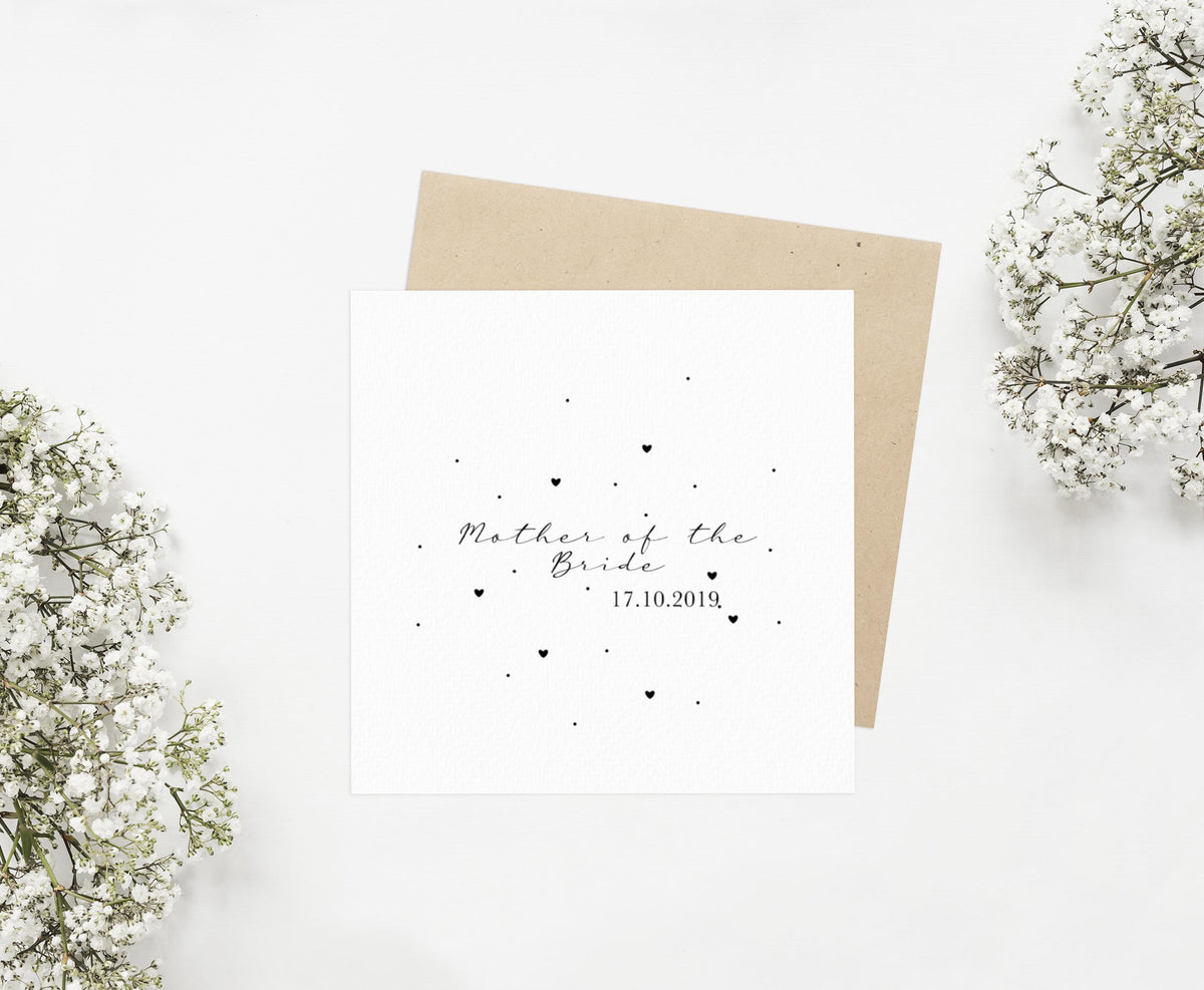 Mother of the Bride Gift Set – Personalised Card & Ceramic Heart Keepsake