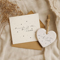 Parents of the Bride Gift Set – Personalised Card & Ceramic Heart Keepsake