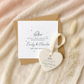 Personalised 3rd Anniversary Card & Ceramic Heart Gift Set – Leather