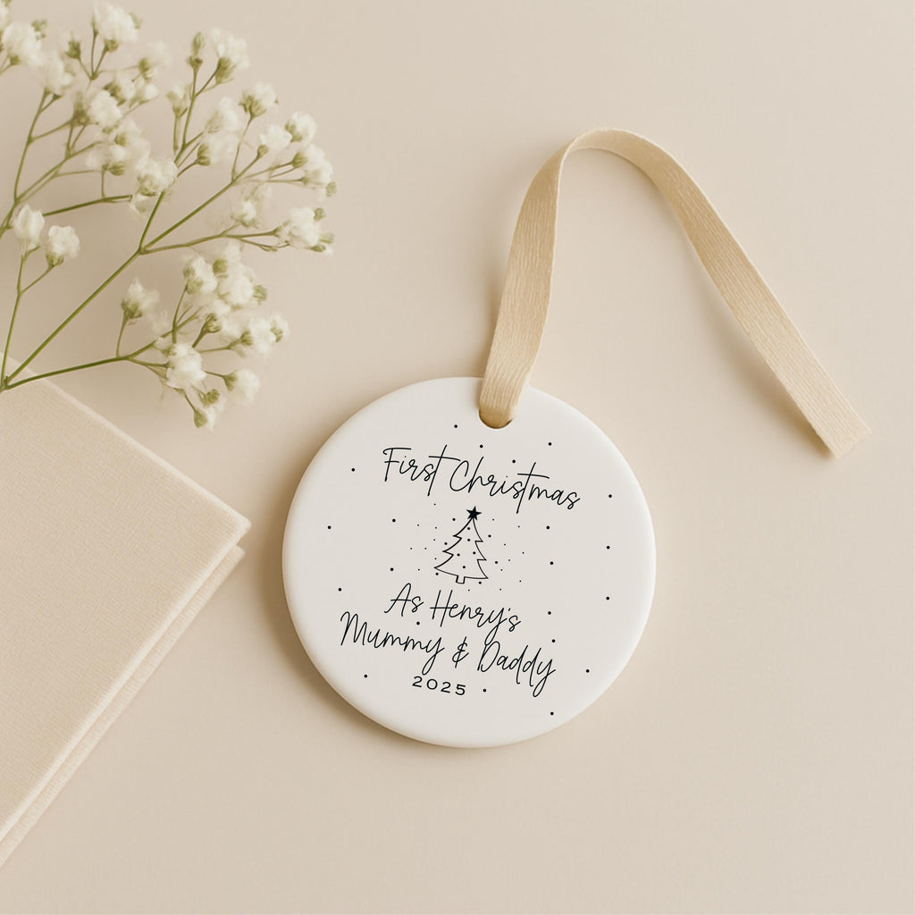 Personalised First Christmas as Mummy & Daddy Ornament