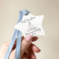 Personalised First Christmas as Mummy & Daddy ceramic star ornament