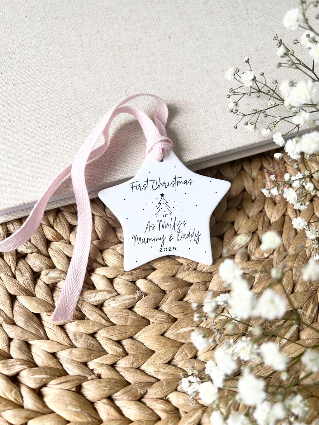Personalised First Christmas as Mummy & Daddy Star Ornament