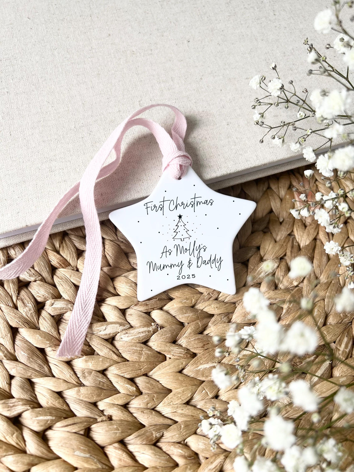 Personalised First Christmas as Mummy & Daddy Star Ornament