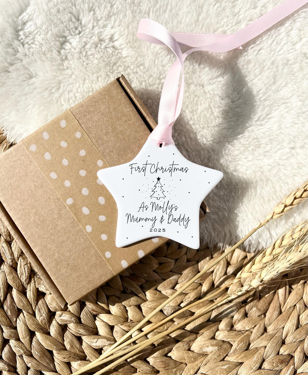 Personalised First Christmas as Mummy & Daddy Star Ornament