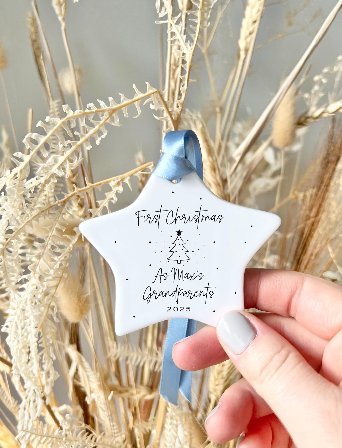 Personalised Grandparents First Christmas Star Ornament