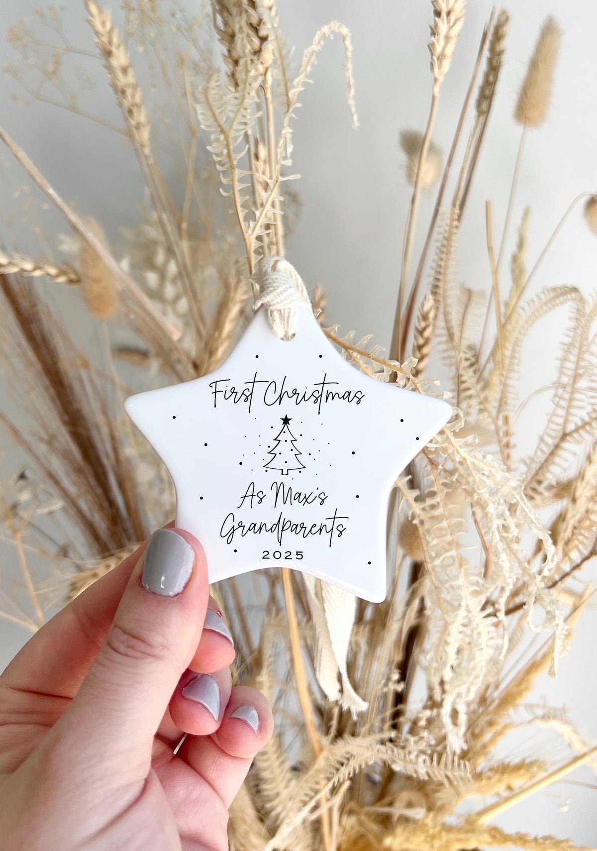 Personalised Grandparents First Christmas Star Ornament