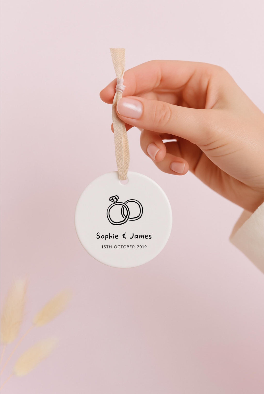 Personalised Engagement Ornament – Ceramic Keepsake Gift