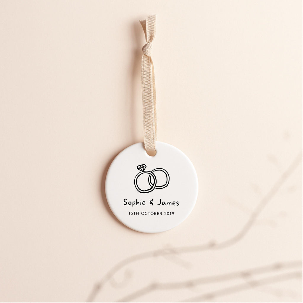 Personalised Engagement Ornament – Ceramic Keepsake Gift