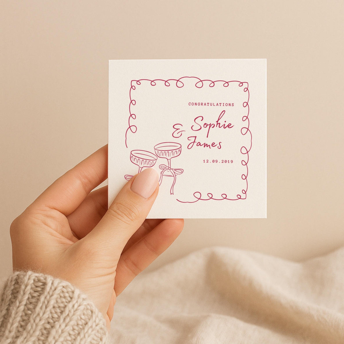 Personalised Wedding, Engagement & Anniversary Card – Custom Names