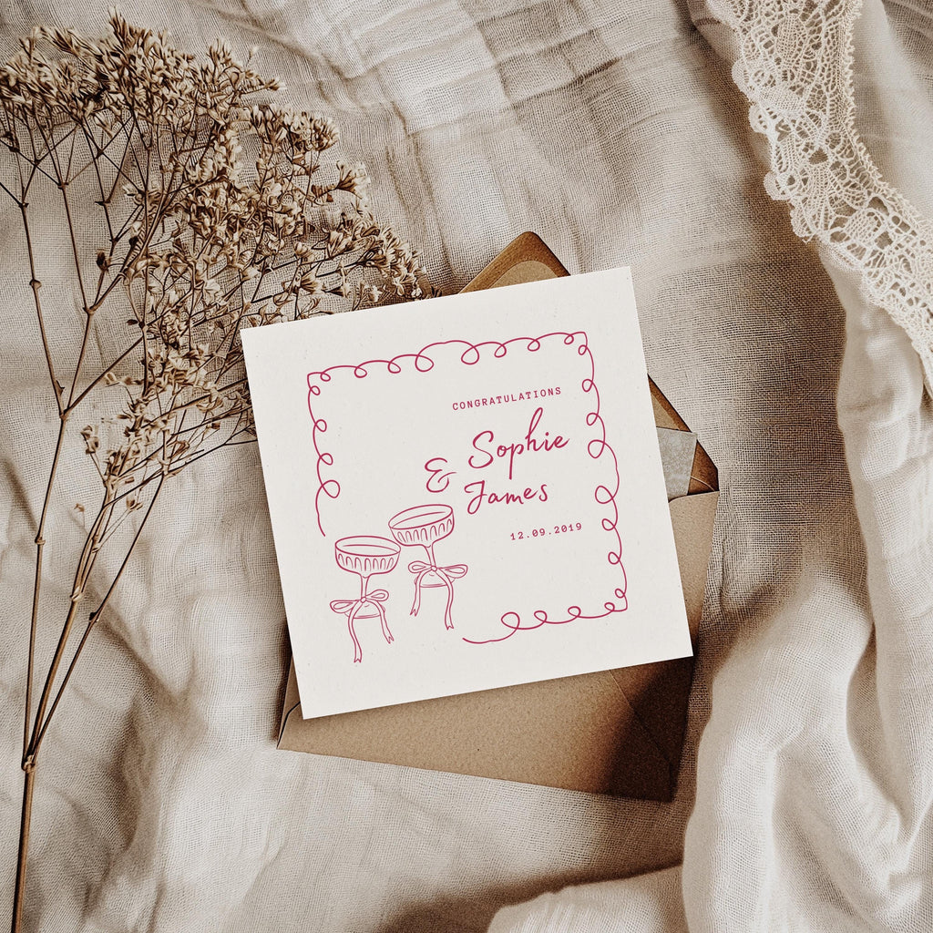 Personalised Wedding, Engagement & Anniversary Card – Custom Names