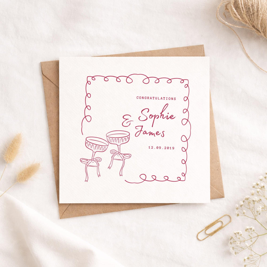 Personalised Engagement Card – Custom Names & Date