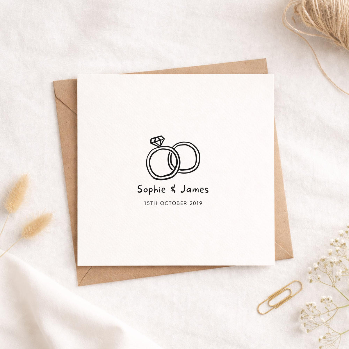 Personalised Engagement Card – Custom Names & Date
