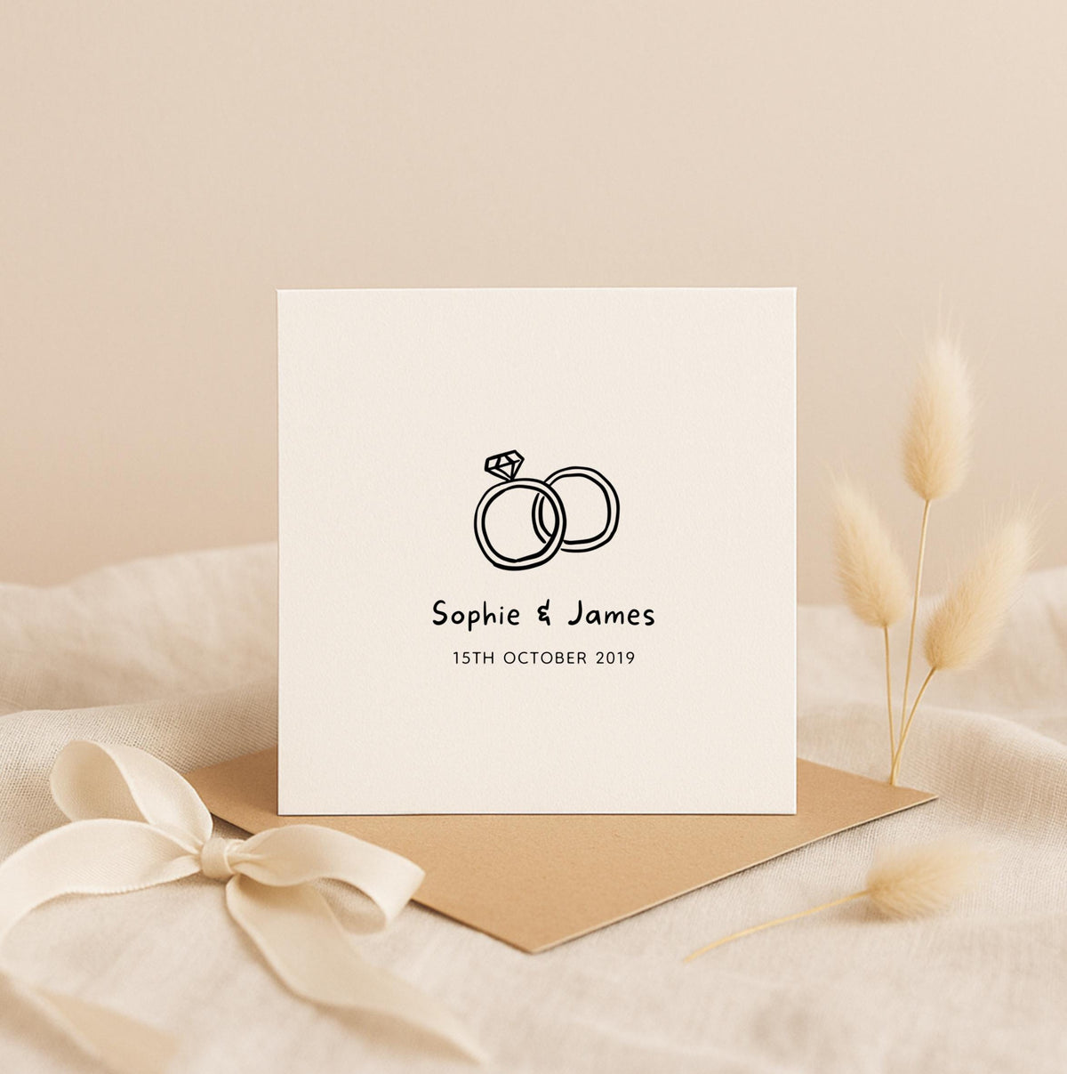 Personalised Engagement Card – Custom Names & Date