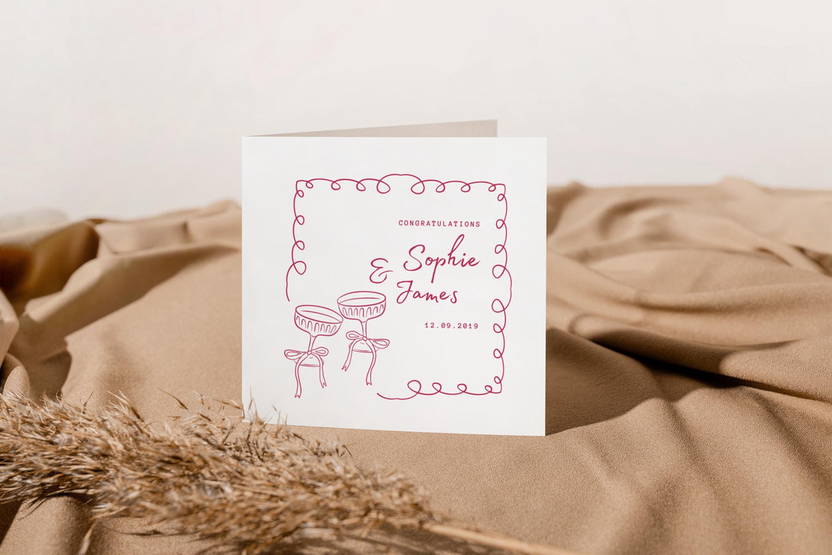 Personalised Engagement Card – Custom Names & Date