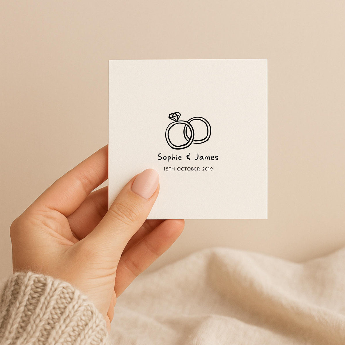 Personalised Engagement Card – Custom Names & Date