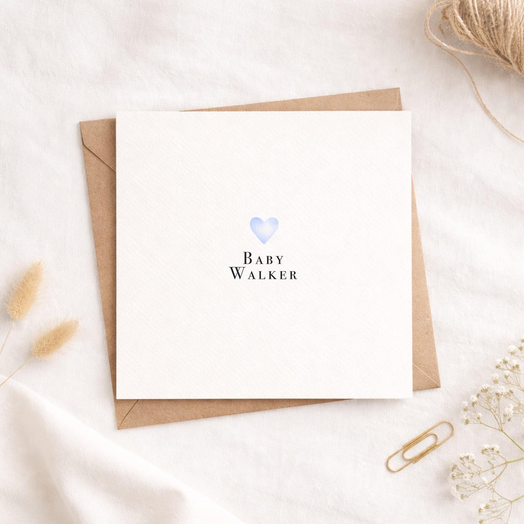 Personalised New Baby Card – Baby Name Keepsake Card