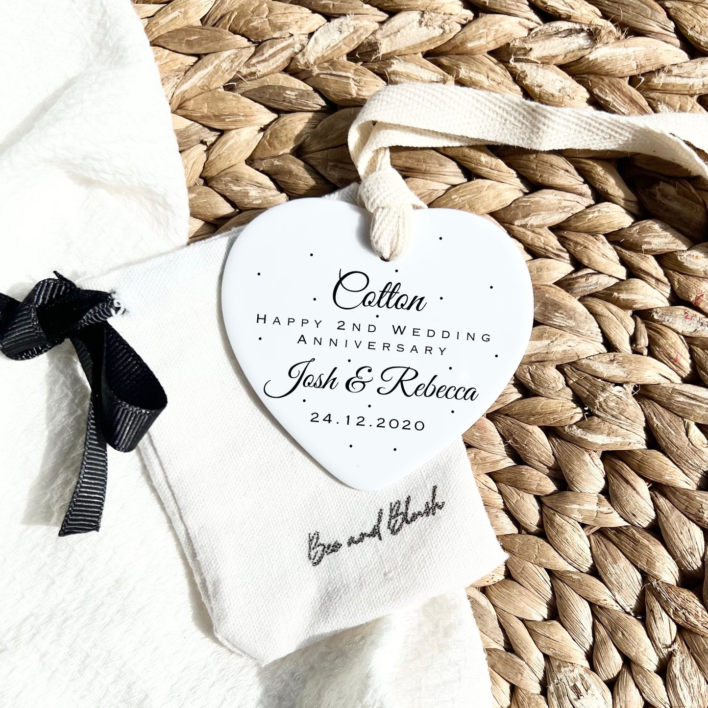 Cotton second wedding anniversary keepsake gift